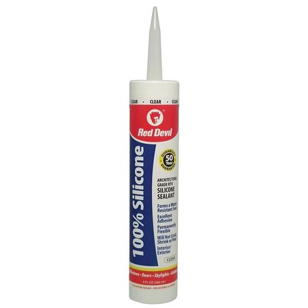 Red Devil Red Devil 826 Silicone Sealant; Clear - 10.1 oz - Pack of 12 826